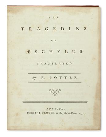AESCHYLUS.  The Tragedies.  1777
